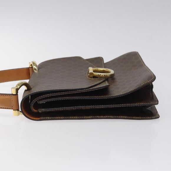 CELINE Macadam Canvas Hand Bag Pvc Leather Brown Gold - Picture 5 of 13